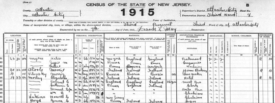 new jersey 1915 state census